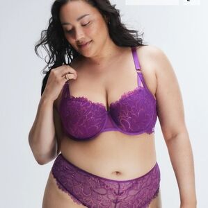 Savage X Fenty Not Sorry Lace Balconette Bra Sz 38C